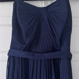 David's Bridal Strapless Navy Dress